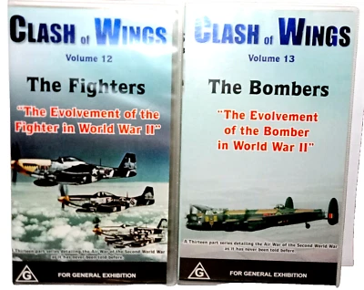 Clash of Wings Lot of 2 VHS Tape Set The Bombers & The Fighters Volumes 12 & 13 - Image 1 of 4