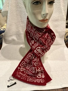 NWT COACH Red Poppy Graffiti Signature Long Muffler Winter Scarf Wrap NEW - Picture 1 of 4