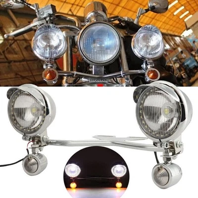 Passing Turn Signal  Fog Light Bar For Kawasaki Vulcan 900 1500 1600 1700 2000 - Image 1 of 4