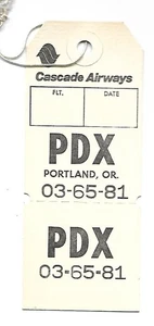 Airline Baggage Tag - Cascade Airways - PDX - Portland - Unused Obsolete (BT607) - Picture 1 of 1