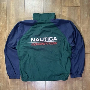Chaqueta cortavientos vintage Nautica Competition Spellout talla XL 90s - Imagen 1 de 7