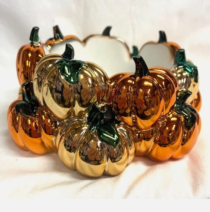 Juego De 3 Portavelas De Calabaza Halloween – Terracota Pintada A Mano, 3 Tamaños, Decoración Otoño