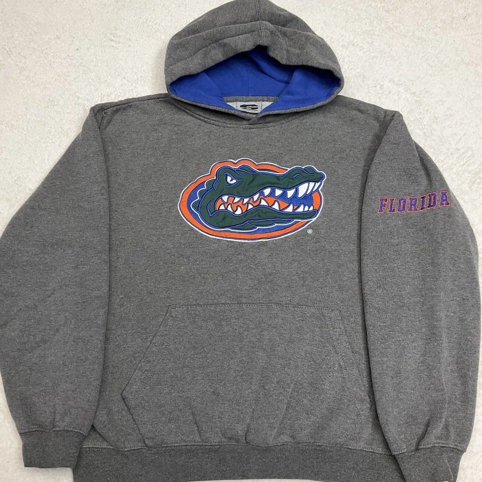 UNIVERSITY FLORIDA GATORS Gray Hoodie Sweatshirt Athletics Football Basketball - Image 1 of 4