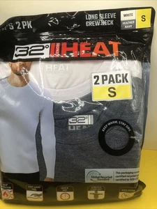 32 Degrees Heat Men’s 2 Pack Performance Crew Neck Shirt, White/Navy Small - Picture 1 of 7