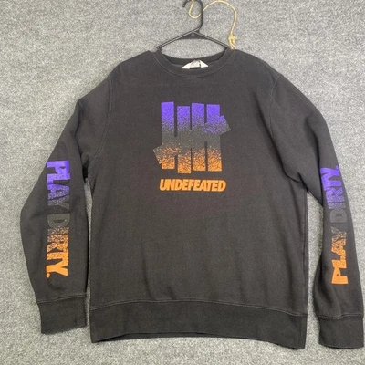 Undefeated Sweatshirt Mens Large Black Play Dirty Graphic Crewneck Pullover - Image 1 of 4