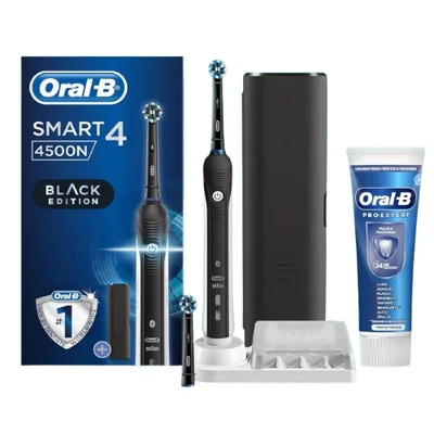 Oral-B Smart 4 4500 CrossAction Spazzolino Elettrico - Nero + Dentifricio omagg. - Image 1 of 4
