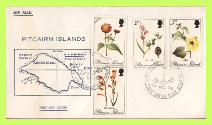 Pitcairn Islands 1970 Native Flora set First Day Cover - Image 1 of 1