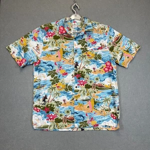 Disney Mickey Friends Shirt Mens Large Multicolor Aloha Tropical Island Surfing - Foto 1 di 12