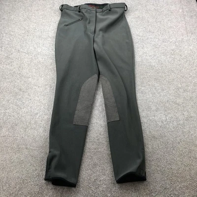 Calça TuffRider masculina 34 joelho patch equitação verde caçador equestre - Imagem 1 de 4