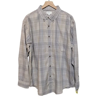 Haggar Shirt Mens XL Gray Plaid Casual Button Up Long Sleeve Western Country NWT - Image 1 of 4