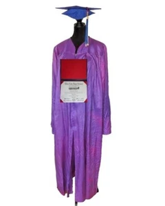 VINTAGE High School Graduation Cap/Purple Gown/Diploma (Rutledge) 6’0”-6’2” Tall - Picture 1 of 24