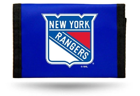 New York Rangers Nylon Tri-Fold Wallet [NEW] NHL Vinyl Trifold Billfold ID Cover
