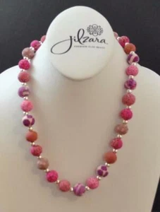 Jilzarah Tea Berry Medium Silverball Necklace Polymer Clay Beads Handmade R6 - Picture 1 of 12