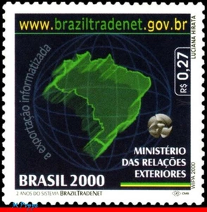 2741 BRAZIL 2000 TRADE NET WEBSITE, MAPS, COMPUTING, MI# 3027 RHM C-2275, MNH  - Picture 1 of 2