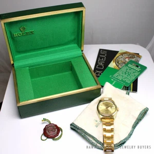 MINT ROLEX 1979 OYSTER PERPETUAL DATE 1550 GOLD PLATED WATCH - Picture 1 of 12
