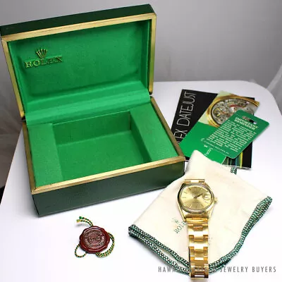 RELOJ ROLEX 1979 OYSTER PERPETUAL DATE 1550 CHAPADO EN ORO COMO NUEVO Foto 1 de 4