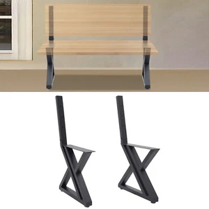 2 PIEZAS Patas de banco en forma de Z Patas de banco con soporte de respaldo Patas de banco Negro - Imagen 1 de 22