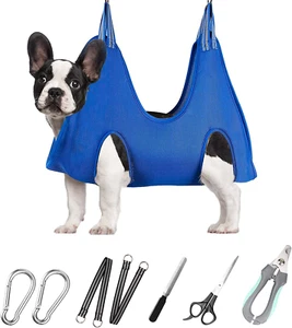Pet Grooming Hammock for Small Dogs & Cats with Nail Clippers/Nail Trimmers/Groo - Picture 1 of 12