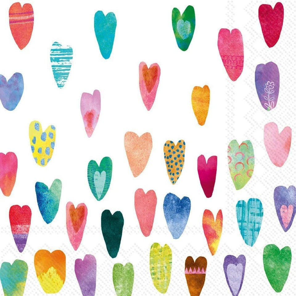 Boston International - Rainbow Hearts Cocktail Napkin - C844300 - Image 1 of 1