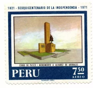 Monument to Gral. Arenales, 150 anniversary, MNG, Perú 1971, accept offers - Picture 1 of 1
