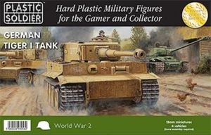 Plastic Soldier WW2V15017 German Tiger Mk1 Tank x 4 Plastic Kits 15mm Scale T48 - Picture 1 of 7