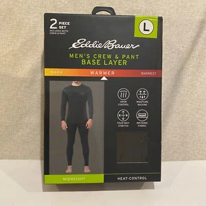Eddie Bauer Heat Control Midweight Long Shirt/Pants Base Layer Set Men Large NEW - Picture 1 of 7