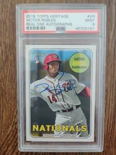 VICTOR ROBLES 2018 Topps Heritage Real One AUTO Autograph RC Rookie Card PSA 9