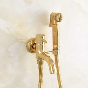 Bidet Spray Mixer with Hand Held Douche Toilet Shower Head Hose Set Bathroom Tap - Picture 1 of 7