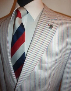 Gurteen Candy Stripe Boating Blazer Rowing Jacket 40 R Sport Coat Linen Blend - Picture 1 of 13
