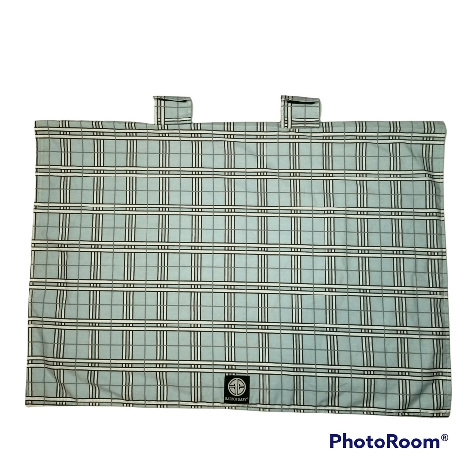 Balboa Baby Car Seat Canopy Cover Universal Blanket Reversible Blue Plaid - Image 1 of 4