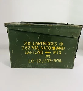 VTG Ammunition Box (EMPTY) 200 Cartridges 7.62mm M13 Cartons MILITARY GREEN - Picture 1 of 15