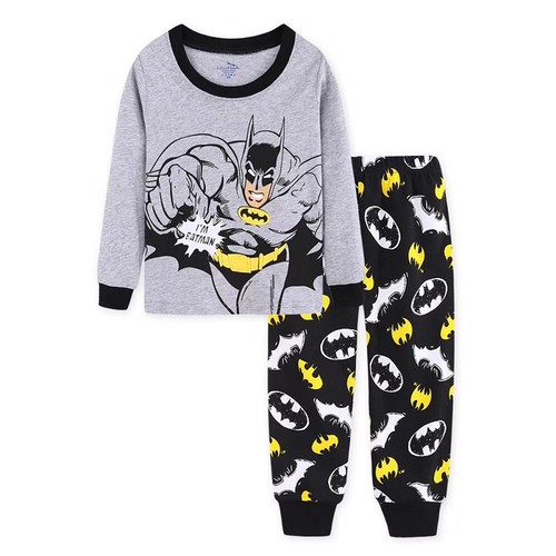 Batman 2 boys cotton long sleeve pjs clothing size 1 2 3 4 5 6 sleepwear