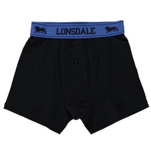 PANTALONCINO BOXER RAGAZZO QUALITA' BIANCO NERO BOTTONI LONSDALE LONDON 7 8 9 10 11 12 13 - Foto 1 di 2