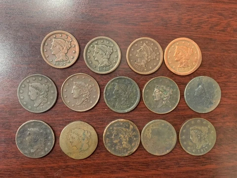 Lot of (14) Mixed Large Cents All Grades Cover