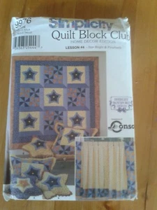Simplicity Pattern 9976 Quilt Block Club #4 Star Bright & Pinwheels Home Decor - Picture 1 of 2