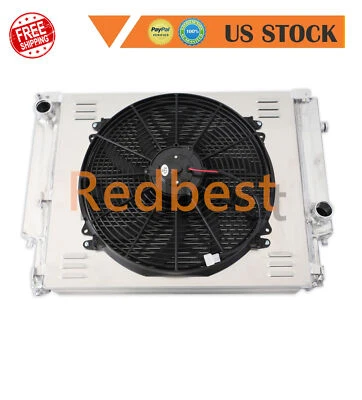 2Row Aluminum Radiator+Shroud+Fan for 1992-99 BMW M3 323i/323is/323ti/328i/328is - Image 1 of 4