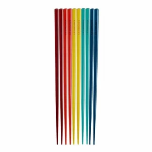 Le Creuset Rainbow Chopsticks 5-Pair Set Made from Bamboo Japan New - Picture 1 of 6