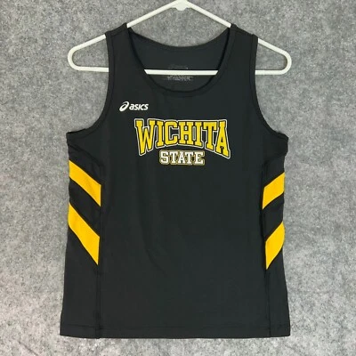 Wichita State Shockers Womens Shirt Large Asics Black Yellow Tank Top NCAA Run E - Image 1 of 4