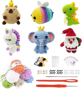 6Pcs Crochet Kit For Beginners,Crochet Animal Kits, 2025 DIY Craft for Adults - Picture 1 of 7