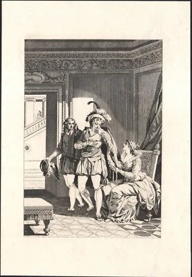 1890 gravure Eau-forte Joconde Le départ contes de La Fontaine Fragonard - Photo 1/3