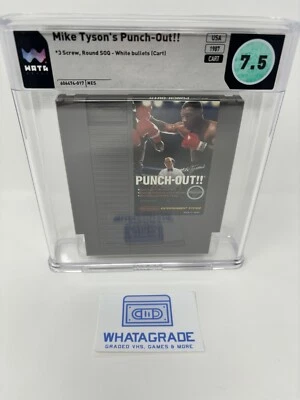 Mike Tyson's Punch-Out!! Nintendo NES 1987 💎 WATA 7.5 Cart 💎 1st Print White - Image 1 of 4
