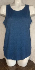 icyzone Women's Blue T-Back Running Workout Athletic Yoga Tank Top New Large - Picture 1 of 9