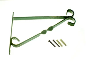 Soporte 12 pulgadas 300 mm cesta colgante de acero recubierto de plástico verde con tornillos PC:4 - Imagen 1 de 1