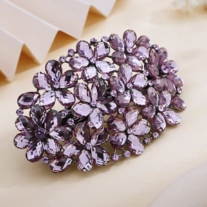 Flower Crystal Hair Clips Large Rhinestone Alligator Snap Clip Gem Hair Pins ... - Picture 1 of 5