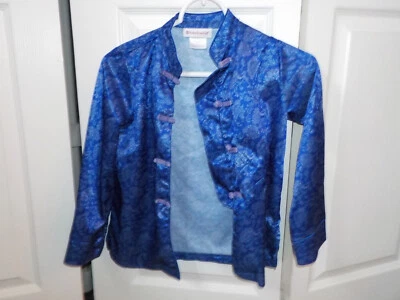 American Girl Pretty Print Floral Chinese pattern blue JACKET size S small - Image 1 of 4