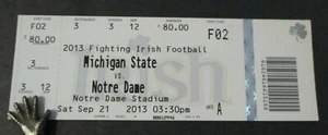 2013 MICHIGAN STATE vs. NOTRE DAME Ticket at Notre Dame - Picture 1 of 2