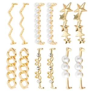 12 PCS Gold Shoelace Charms DIY Decorative Shoe Clips Sneakers Shoelaces Deco... - Picture 1 of 6
