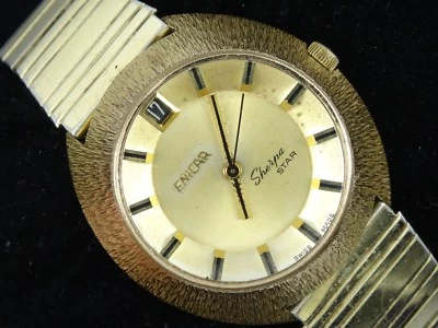 RARE VINTAGE 60's ENICAR SHERPA STAR 144-49-02 DATE AUTOMATIC MEN'S WATCH * WORK - Image 1 of 4