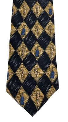 Corbata Nicklaus negra y tostada tema de golf 100 % seda para hombre Foto 1 de 4