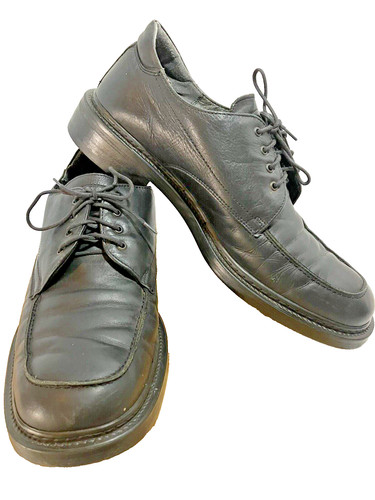 JORDAN VENTURINI Uomo Morbida Pelle Nera Tonda Mocassino Pizzo Oxford Comfort Flex TG 13